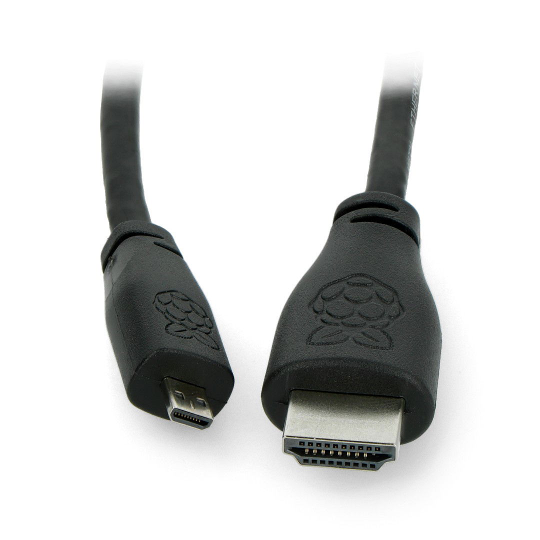 Przewód microHDMI - HDMI 2.0 - oryginalny dla Raspberry Pi 4/5 - 2m - czarny